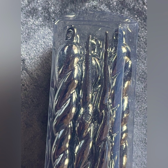 12-Count Silver Icicle Ornaments, Set of 2 - Picture 2 of 3